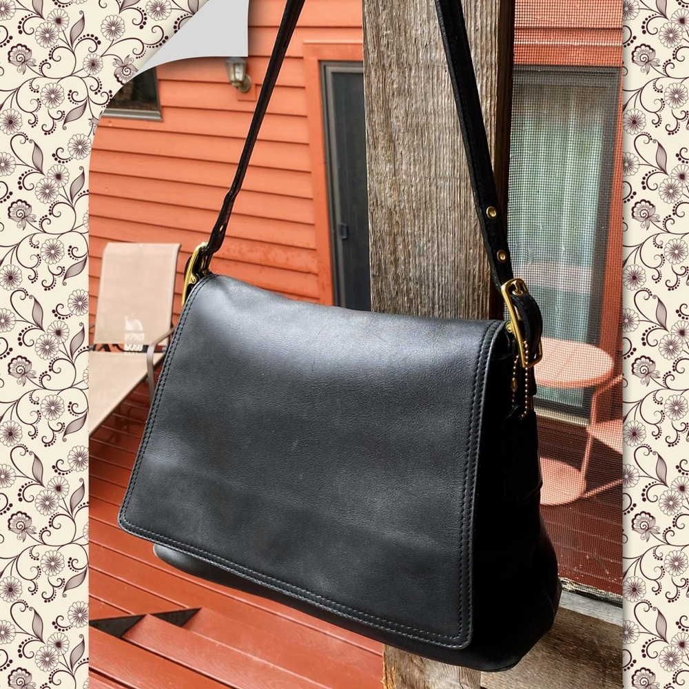 VINTAGE COACH BLACK LEGACY STUDIO FLAP BAG 9828 - Picture 16 of 17